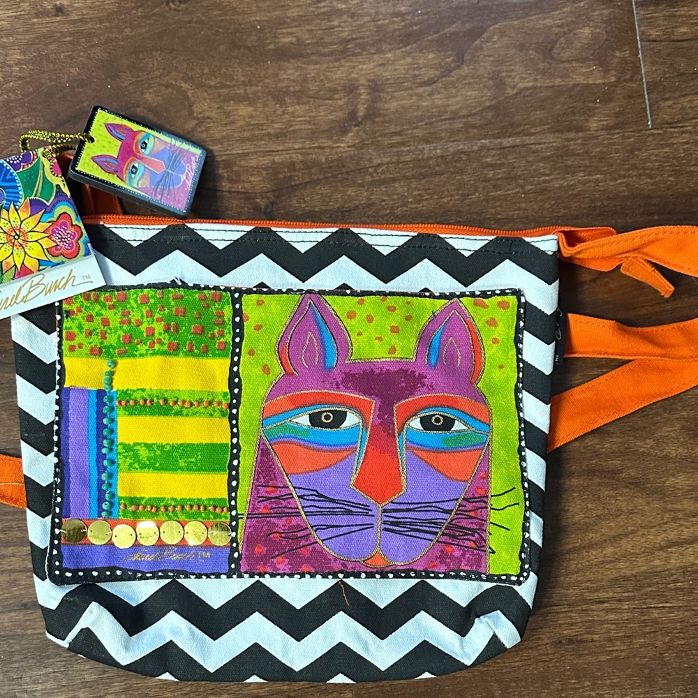 Laurel Burch Colorful Cat Crossbody Bag